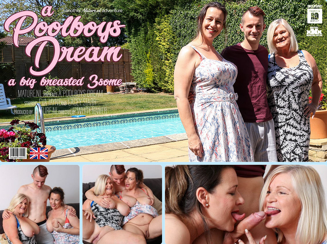 Mature.nl Eva Jayne (EU) (47), Lacey Starr (EU) (61) - Eva Jayne and Lacey Starr are two big breasted cougars that love to share the poolboy