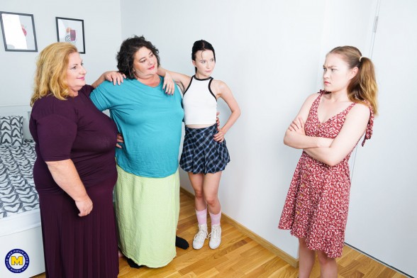 Mature.nl Edina (55), Jana (61), Maya (24) & Sweetie Plum (23) - The BBW evil stepmoms have a new stepdaughter and teeny Maya isn't happy with it!