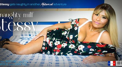 Mature.nl Stessy (EU) (51) - Stessy is a French MILF with big natural tits that loves to masturbate on bed - 19 January 2023