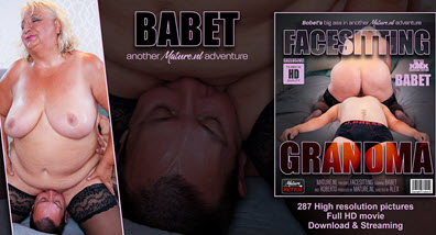 Mature.nl Babet (62) & Roberto (35) - Horny young man loves the big ass of curvy granny Babet on his face and then some - 28 April 2023