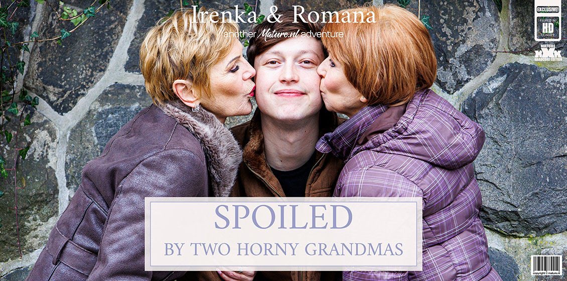 Mature.nl Irenka (63), Lenny Yankee (26) & Romana (72) - Grandmas Irenka and Romana seduce a toyboy in a hard fucking threesome