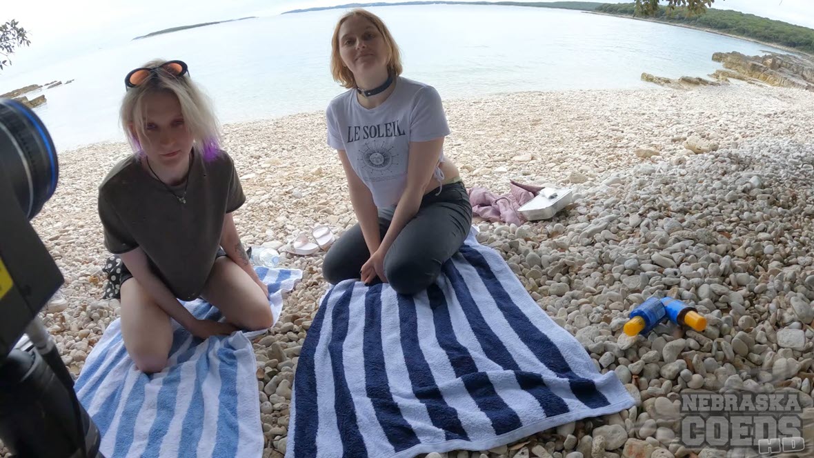 NebraskaCoeds Diana & Ingrid - Rainy Naked On Tropical Beach With Ingrida Diana On Vacation