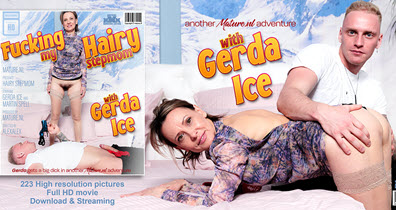 Mature.nl Gerda Ice (54) & Martin Spell (24) - Toyboy fucking his hairy stepmom Gerda Ice in the bedromm after being caught jerking off - 21 July 2023