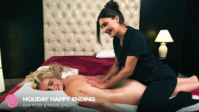 AllGirlMassage Ella Reese and Khloe Kingsley - Holiday Happy Ending