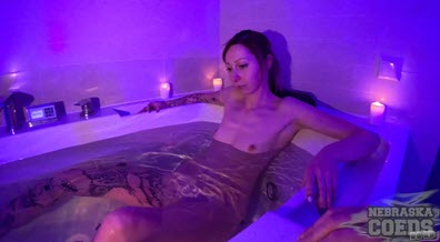 Candle Lit Hot Tub Masturbation Pretty Bleika Jills With A Dildo Underwater