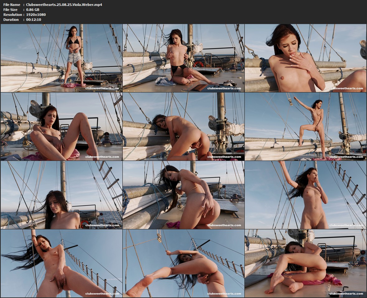 Viola Weber rubs on a boat