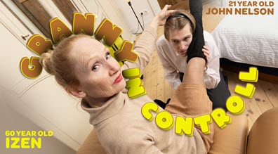 Granny Izen gets her juicy 60 year old pussy fucked by a young guy!