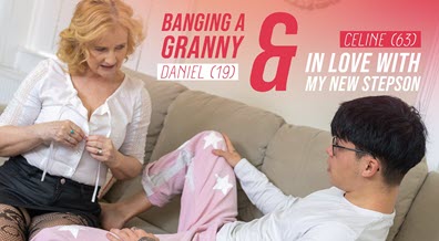Granny Celene bangs her 19 year old Stepson!