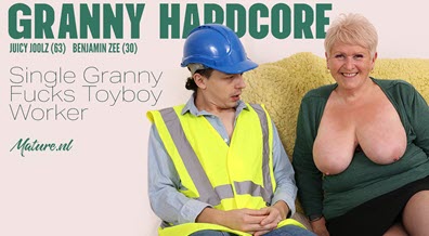 Busty UK Granny Juicy Joolz Gets Plowed by the Construction Worker