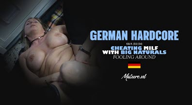 German MILF Kiki R. Cheats with a Stranger and Takes His Cum in Her Mouth